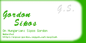 gordon sipos business card